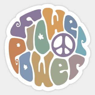 Flower Power Word Art Sticker